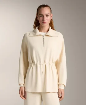 Sweat-shirt à demi-fermeture éclair en modal Soft Touch