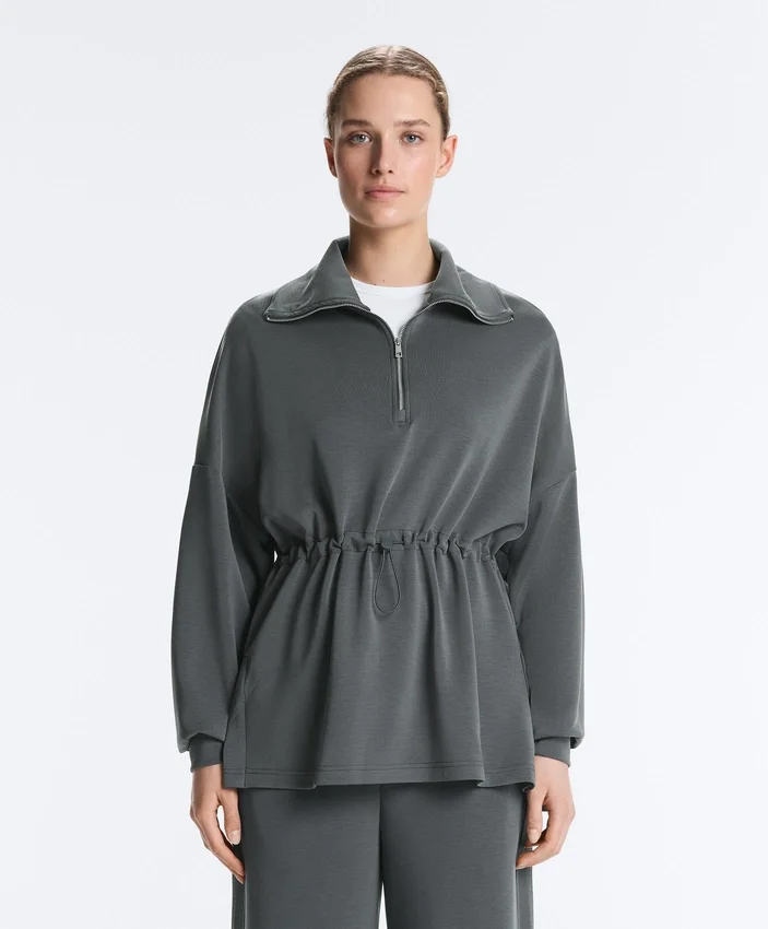 Sweat-shirt à demi-fermeture éclair en modal Soft Touch Sweat-shirt à demi-fermeture éclair en modal Soft Touch