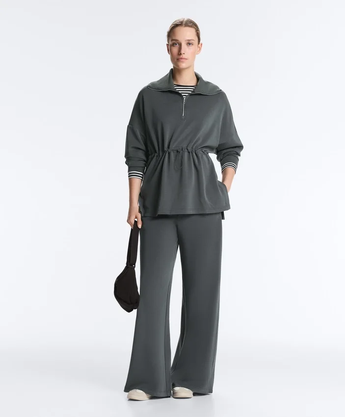 Sweat-shirt à demi-fermeture éclair en modal Soft Touch Sweat-shirt à demi-fermeture éclair en modal Soft Touch