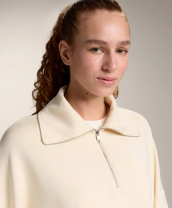 Sweat-shirt à demi-fermeture éclair en modal Soft Touch Sweat-shirt à demi-fermeture éclair en modal Soft Touch