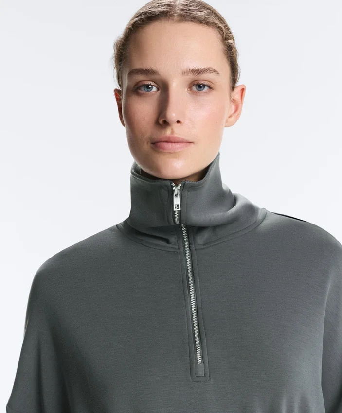 Sweat-shirt à demi-fermeture éclair en modal Soft Touch Sweat-shirt à demi-fermeture éclair en modal Soft Touch