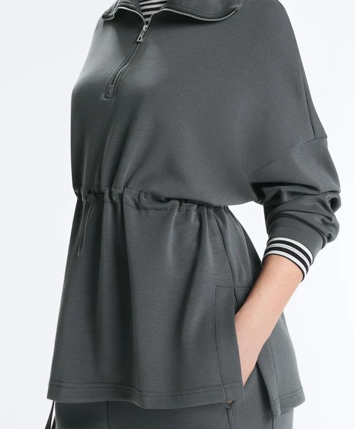 Sweat-shirt à demi-fermeture éclair en modal Soft Touch Sweat-shirt à demi-fermeture éclair en modal Soft Touch