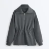 Sweat-shirt à demi-fermeture éclair en modal Soft Touch Sweat-shirt à demi-fermeture éclair en modal Soft Touch