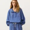 Sweat-shirt à demi-zip avec poche avant, mélange de lyocell et 24 % de lin Sweat-shirt à demi-zip avec poche avant, mélange de lyocell et 24 % de lin