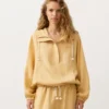 Sweat-shirt à demi-zip avec poche avant, mélange de lyocell et 24 % de lin Sweat-shirt à demi-zip avec poche avant, mélange de lyocell et 24 % de lin