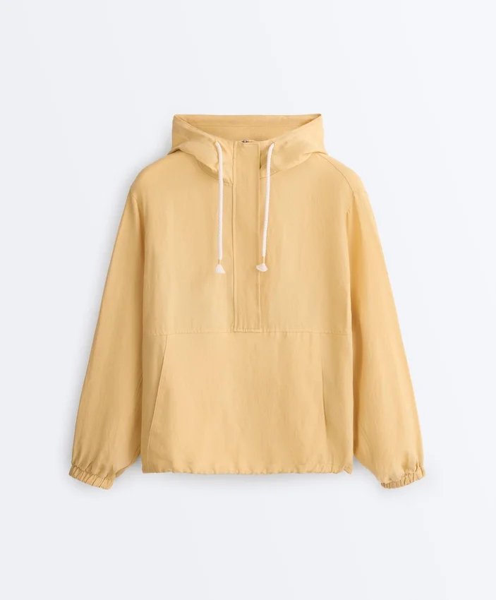 Sweat-shirt à demi-zip avec poche avant, mélange de lyocell et 24 % de lin Sweat-shirt à demi-zip avec poche avant, mélange de lyocell et 24 % de lin