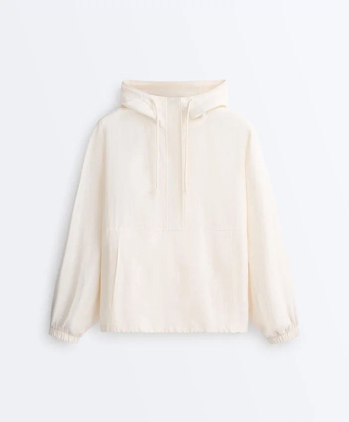 Sweat-shirt à demi-zip avec poche avant, mélange de lyocell et 24 % de lin Sweat-shirt à demi-zip avec poche avant, mélange de lyocell et 24 % de lin