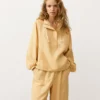 Sweat-shirt à demi-zip avec poche avant, mélange de lyocell et 24 % de lin Sweat-shirt à demi-zip avec poche avant, mélange de lyocell et 24 % de lin