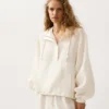 Sweat-shirt à demi-zip avec poche avant, mélange de lyocell et 24 % de lin Sweat-shirt à demi-zip avec poche avant, mélange de lyocell et 24 % de lin