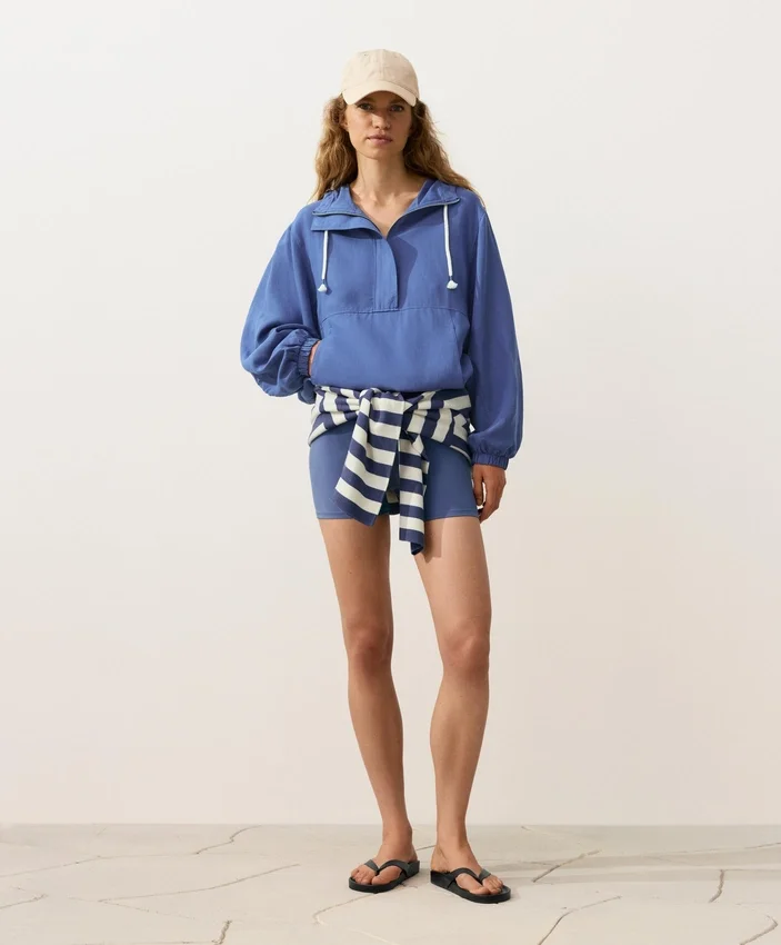 Sweat-shirt à demi-zip avec poche avant, mélange de lyocell et 24 % de lin Sweat-shirt à demi-zip avec poche avant, mélange de lyocell et 24 % de lin