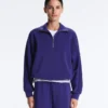 Sweat-shirt à demi-zip en modal brossé Sweat-shirt à demi-zip en modal brossé