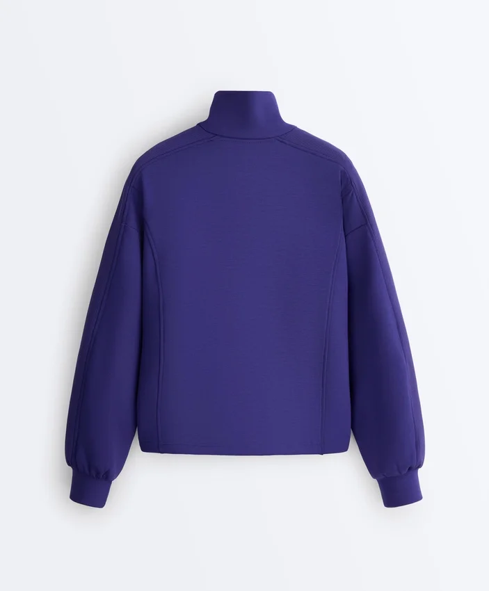 Sweat-shirt à demi-zip en modal brossé Sweat-shirt à demi-zip en modal brossé