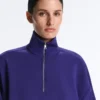 Sweat-shirt à demi-zip en modal brossé Sweat-shirt à demi-zip en modal brossé