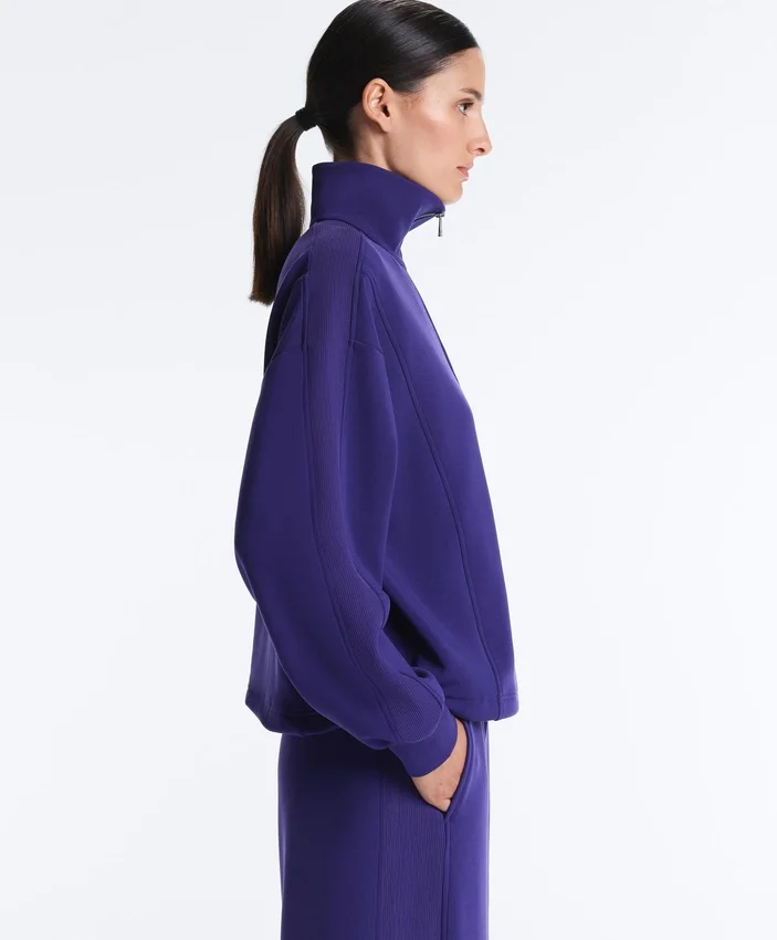 Sweat-shirt à demi-zip en modal brossé Sweat-shirt à demi-zip en modal brossé