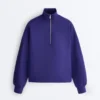 Sweat-shirt à demi-zip en modal brossé Sweat-shirt à demi-zip en modal brossé