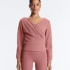 Sweat-shirt en modal brossé à col croisé Sweat-shirt en modal brossé à col croisé