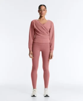 Sweat-shirt en modal brossé à col croisé