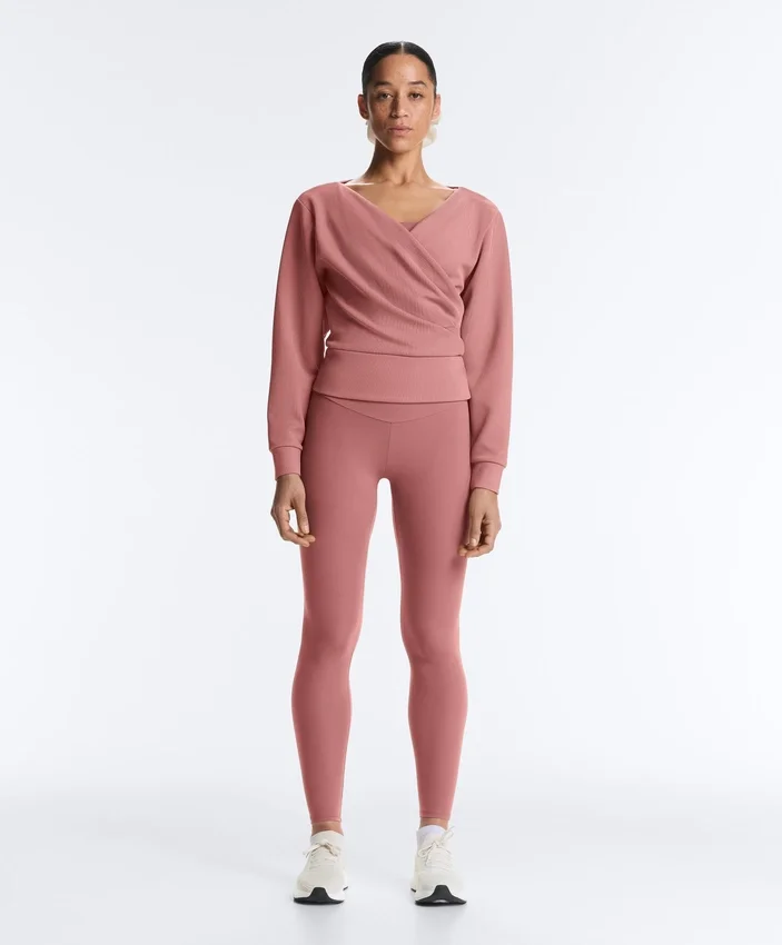 Sweat-shirt en modal brossé à col croisé Sweat-shirt en modal brossé à col croisé