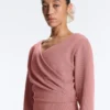 Sweat-shirt en modal brossé à col croisé Sweat-shirt en modal brossé à col croisé