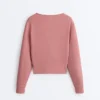 Sweat-shirt en modal brossé à col croisé Sweat-shirt en modal brossé à col croisé
