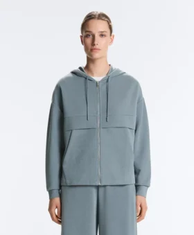 Sweat-shirt en modal Soft Touch au toucher avec col et poignets côtelés