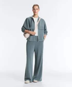 Sweat-shirt en modal Soft Touch au toucher avec col et poignets côtelés
