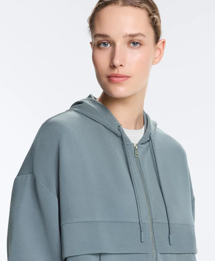 Sweat-shirt en modal Soft Touch au toucher avec col et poignets côtelés Sweat-shirt en modal Soft Touch au toucher avec col et poignets côtelés