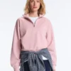 Sweat-shirt en piqué à col montant et fermeture éclair, avec coton Sweat-shirt en piqué à col montant et fermeture éclair, avec coton
