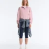 Sweat-shirt en piqué à col montant et fermeture éclair, avec coton Sweat-shirt en piqué à col montant et fermeture éclair, avec coton