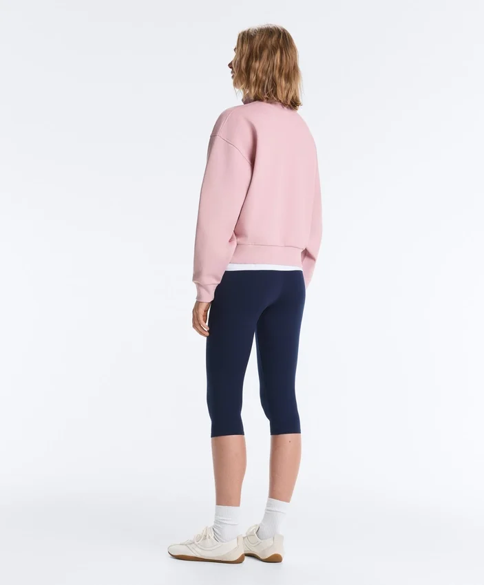 Sweat-shirt en piqué à col montant et fermeture éclair, avec coton Sweat-shirt en piqué à col montant et fermeture éclair, avec coton