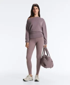 Sweat-shirt à encolure asymétrique, taille ajustable et modal Soft Touch