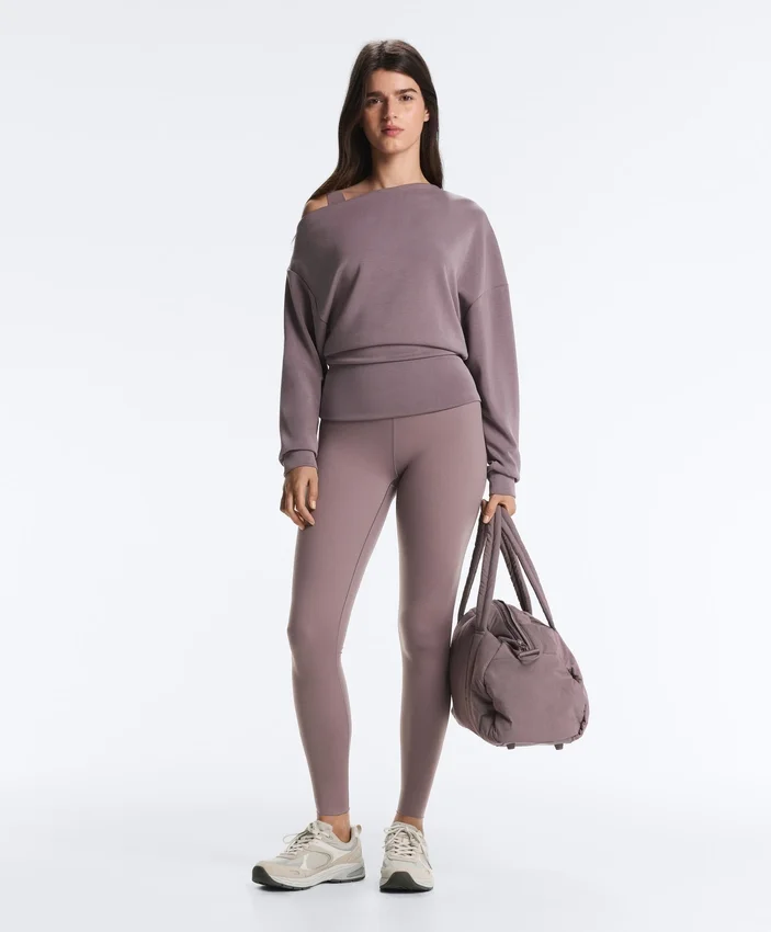 Sweat-shirt à encolure asymétrique, taille ajustable et modal Soft Touch Sweat-shirt à encolure asymétrique, taille ajustable et modal Soft Touch