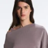 Sweat-shirt à encolure asymétrique, taille ajustable et modal Soft Touch Sweat-shirt à encolure asymétrique, taille ajustable et modal Soft Touch