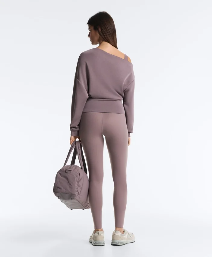 Sweat-shirt à encolure asymétrique, taille ajustable et modal Soft Touch Sweat-shirt à encolure asymétrique, taille ajustable et modal Soft Touch