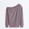 Sweat-shirt à encolure asymétrique, taille ajustable et modal Soft Touch Sweat-shirt à encolure asymétrique, taille ajustable et modal Soft Touch