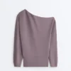 Sweat-shirt à encolure asymétrique, taille ajustable et modal Soft Touch Sweat-shirt à encolure asymétrique, taille ajustable et modal Soft Touch