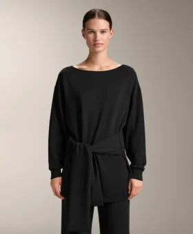 Sweat-shirt long en modal avec traitement Soft Touch au toucher doux avec détail noué