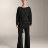Sweat-shirt long en modal avec traitement Soft Touch au toucher doux avec détail noué Sweat-shirt long en modal avec traitement Soft Touch au toucher doux avec détail noué