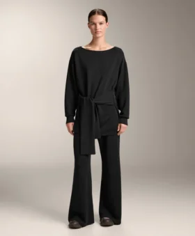 Sweat-shirt long en modal avec traitement Soft Touch au toucher doux avec détail noué