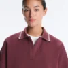 Sweat-shirt polo en mélange de coton à manches larges Sweat-shirt polo en mélange de coton à manches larges