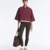 Sweat-shirt polo en mélange de coton à manches larges Sweat-shirt polo en mélange de coton à manches larges