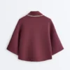Sweat-shirt polo en mélange de coton à manches larges Sweat-shirt polo en mélange de coton à manches larges