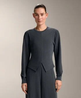 Sweat-shirt à rayures asymétriques en modal