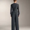 Sweat-shirt à rayures asymétriques en modal