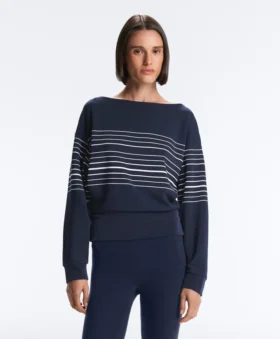 Sweat-shirt à rayures marinières Soft Touch en modal