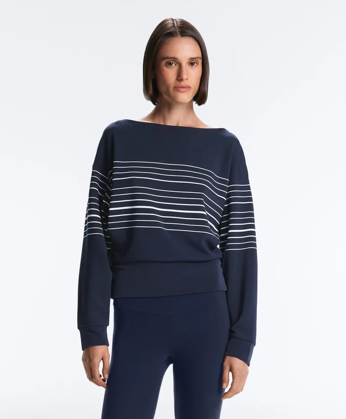 Sweat-shirt à rayures marinières Soft Touch en modal Sweat-shirt à rayures marinières Soft Touch en modal