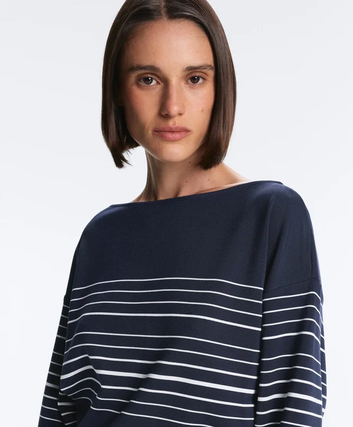 Sweat-shirt à rayures marinières Soft Touch en modal Sweat-shirt à rayures marinières Soft Touch en modal