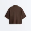 Sweat-shirt utilitaire à manches courtes en piqué de coton Sweat-shirt utilitaire à manches courtes en piqué de coton