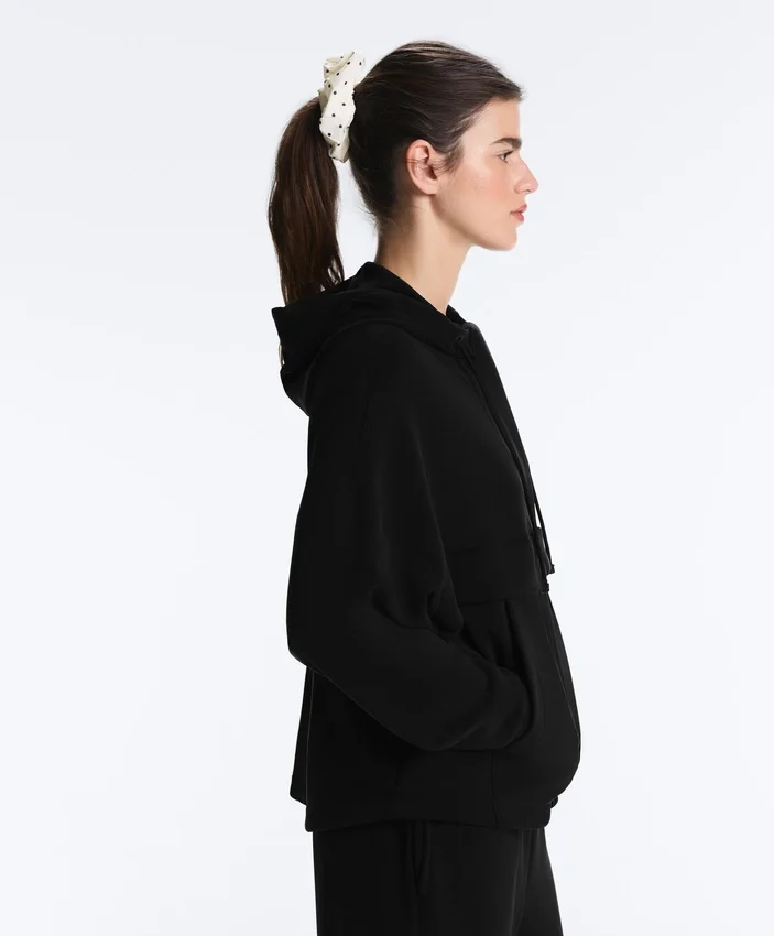 Sweat-shirt zippé en modal Soft Touch au toucher Sweat-shirt zippé en modal Soft Touch au toucher