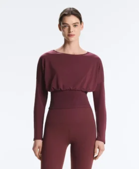 T-shirt ajusté à la taille en mélange de coton